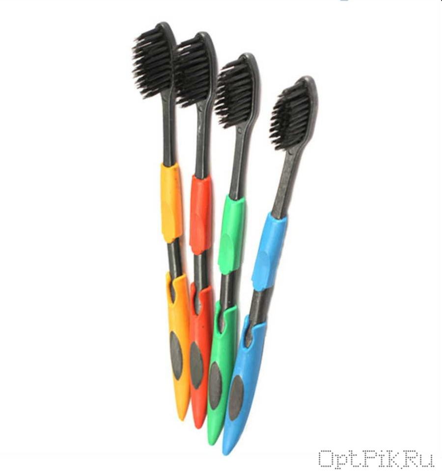 Набор бамбуковых зубных щёток 4 шт  с эффектом зубной нити (блистер)