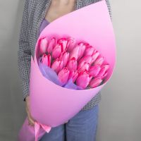 Букет розовых тюльпанов (от 7 шт.)