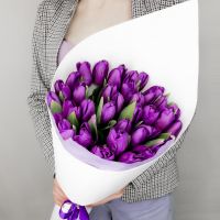 Букет фиолетовых тюльпанов (от 7 шт.)