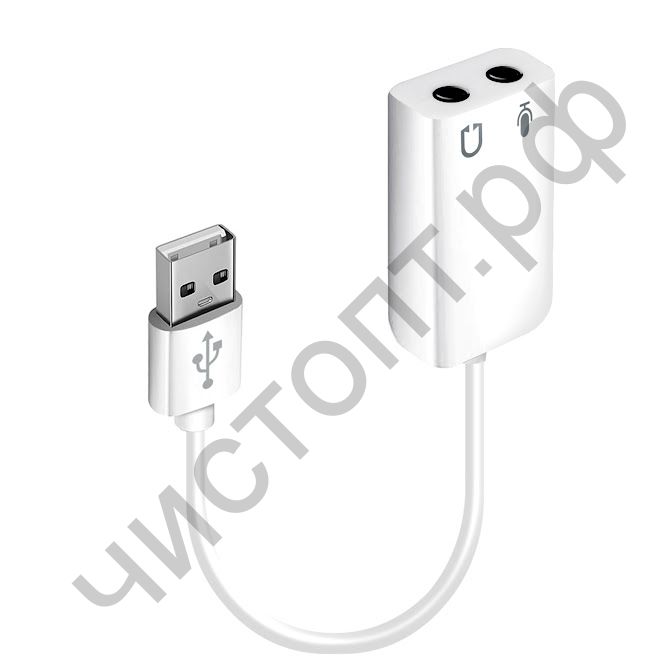 Переходник для гарнитуры Мини USB 2х3.5мм jack ->USB (для подключ. гарн. в USB) внешн. звук. карта