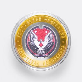 10 рублей 2008 год. Удмуртская республика. Цветная эмаль