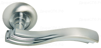 Дверные ручки Morelli "МИРАЖ" MH-14 SN/CP Цвет - Белый никель/полированный хром