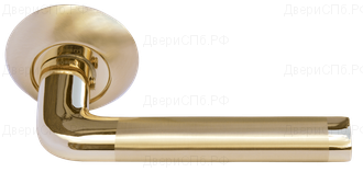 Дверные ручки Morelli "КОЛОННА" MH-03 SG/GP Цвет - Матовое золото/золото