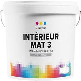 Краска для Стен и Потолков Vincent Interieur Mat I 3 9л Матовая / Винсент Интериор Мат I 3​​