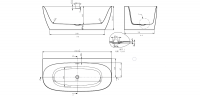 Пристенная акриловая ванна ART&MAX Milan AM-MIL-1700-800 схема 4