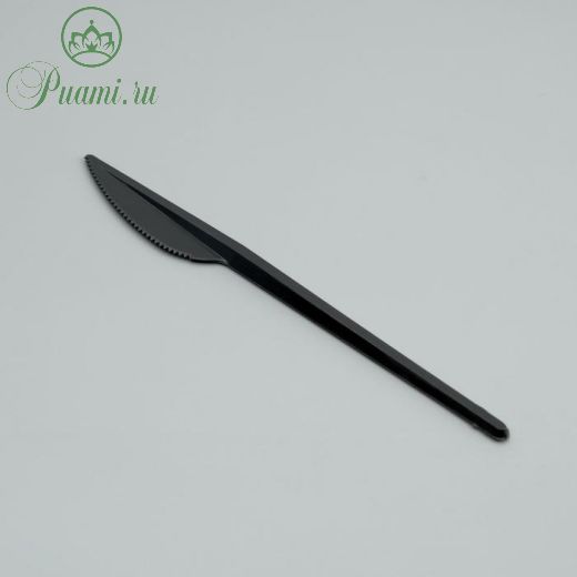Нож одноразовый "Черный" в индивидуальной упаковке, 16,5 см