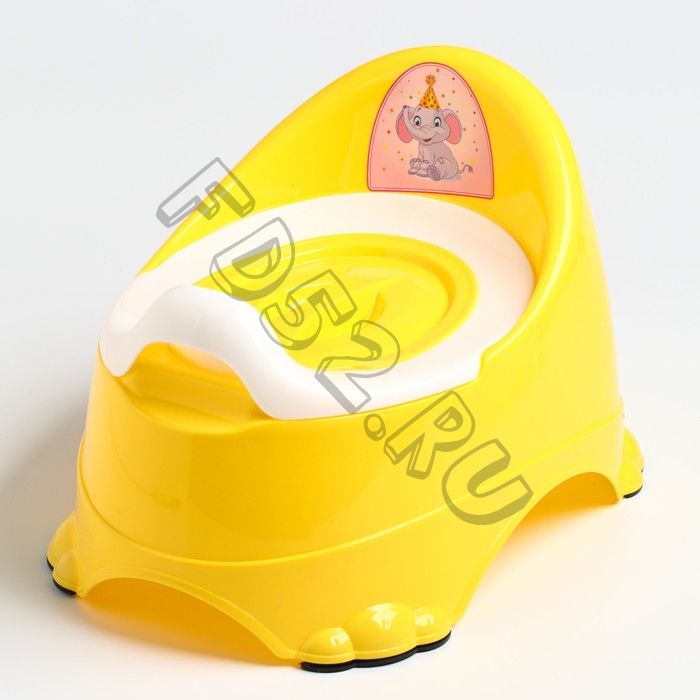 Горшок детский антискользящий «Бэйби-Комфорт» с крышкой, съёмная чаша, цвет жёлтый