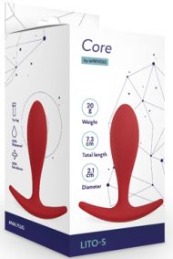 Анальная пробка для ношения Le Frivole Core Lito M красная, 8*2,6 см