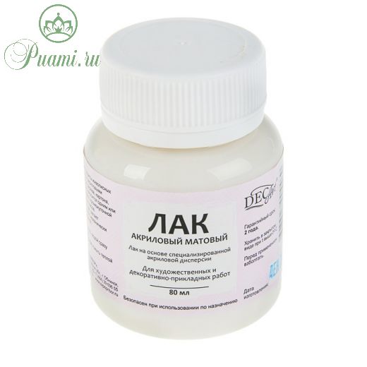 Лак акриловый матовый, на водной основе, DecArt, 80 мл