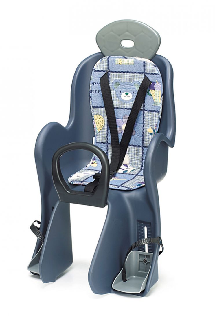 Вело Кресло детское (крепление на задний багажник) YC-801 Сине-серый