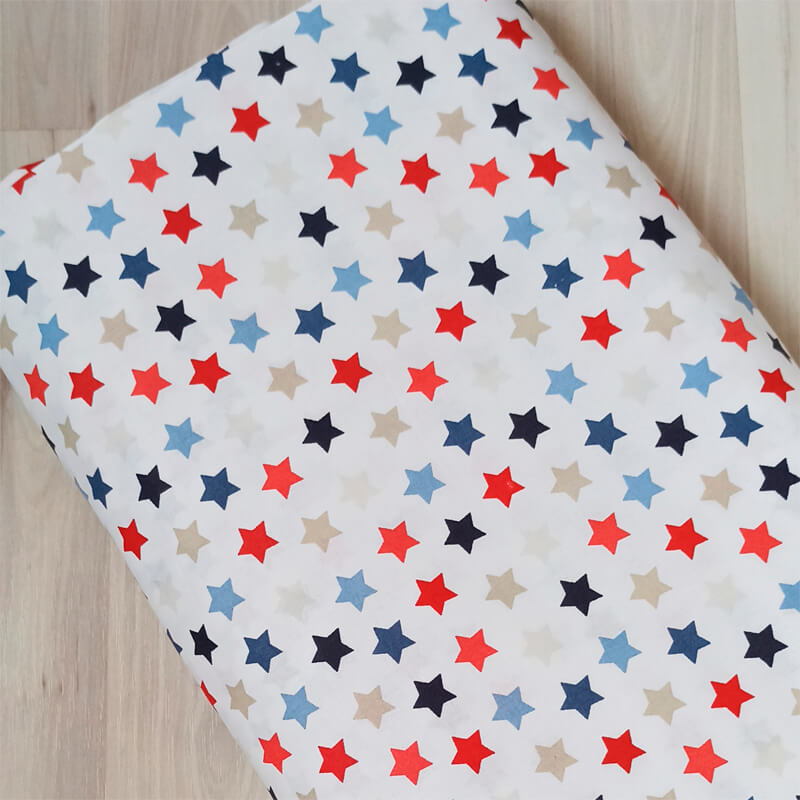 Ткань для детского постельного, ткань со звездами,  ширина полотна 240 см, Звездопад, нарезаем от 1 м