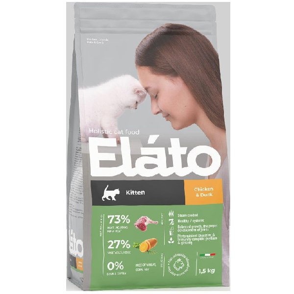 Сухой корм для котят Elato Kitten с курицей и уткой 1.5 кг