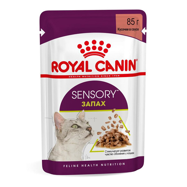 Влажный корм для взрослых кошек Royal Canin SENSORY SMELL стимуляция обонятельных рецепторов кусочки в соусе 85 г
