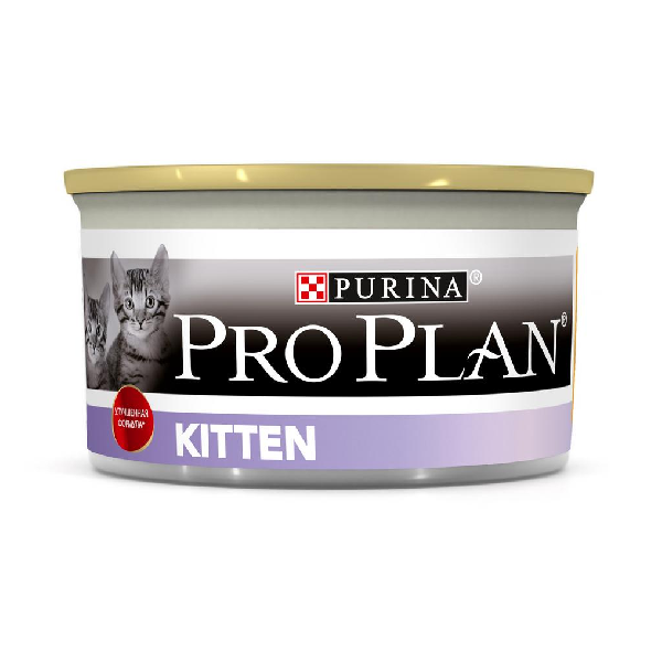 Влажный корм для котят Pro Plan Kitten мусс с курицей 85 гр