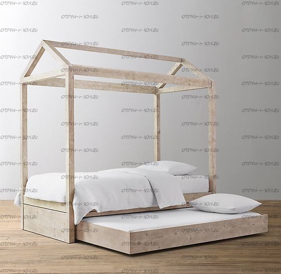 Кровать двухъярусная Домик выкатная Simple №7