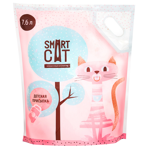 Впитывающий наполнитель Smart Cat силикагелевый с ароматом детской присыпки 7.6 л