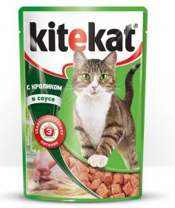 Корм для кошек KITEKAT 85г Пауч кролик в соусе