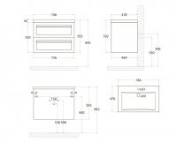 Подвесная тумба Art&Max PLATINO под мебельную раковину AM-Platino-750-2C-SO 75х47 схема 3