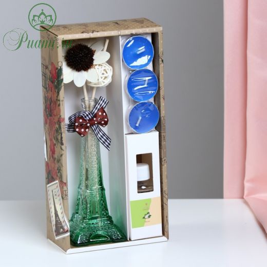 Набор подарочный "Париж": ваза,свечи,аромамасло жасмин,декор, "Богатство Аромата"14 февраля