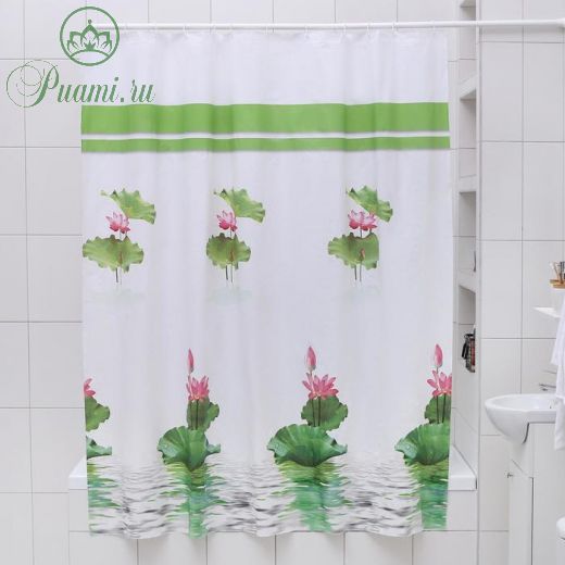 Штора для ванной комнаты Доляна «Лилия», 180?180 см, EVA