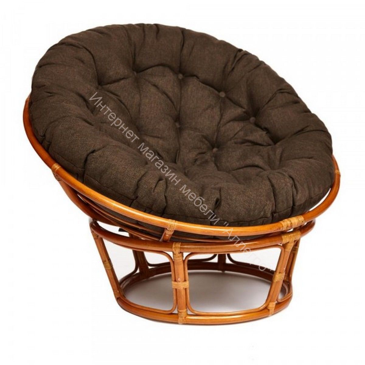Кресло "PAPASAN" 23/01 W с подушкой, Cognac (коньяк), ткань Коричневый 3М7-147