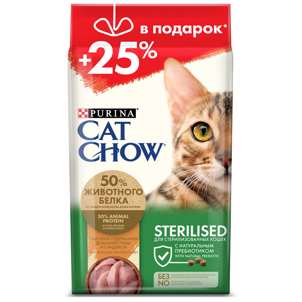 Сухой корм для стерилизованных кошек Cat Chow Sterilised с высоким содержанием домашней птицы 2 кг