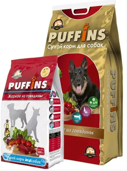 Puffins Жаркое из Говядины для собак 500г