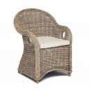 Кресло Secret De Maison MAISONET c подушкой натуральный ротанг, натуральный серый/natural grey