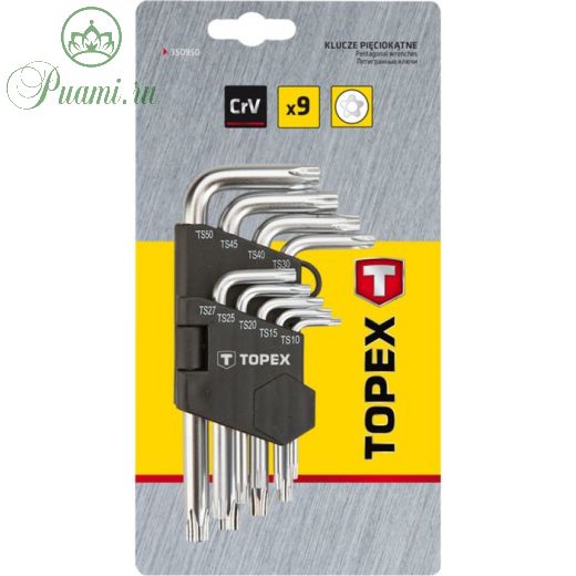 Ключи звездочки TOPEX, TS10-50, набор 9 шт.