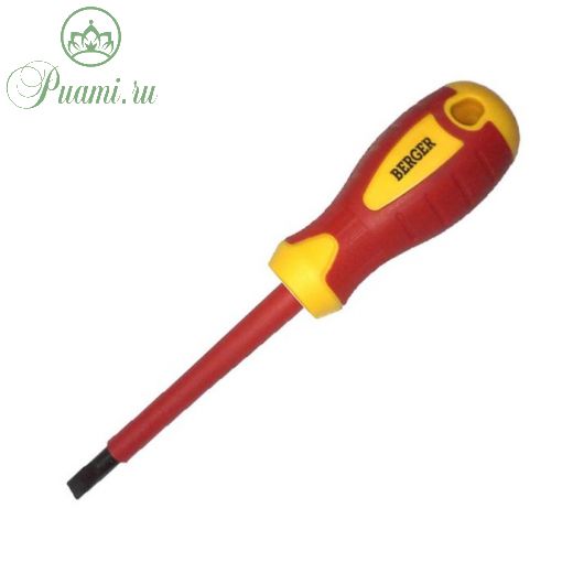 Отвёртка шлицевая BERGER, SL5.5 х 125 мм, диэлектрическая до 1000 В