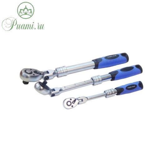 Трещотка шарнирная KingTul kraft KT-60130402K, телескопическая, 3/8", 72 зуба, 245-340 мм
