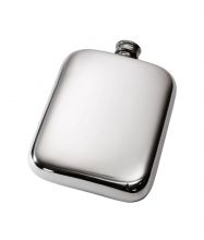 Фляжка из британского пьютера- Классика (без узора, прямоугольная) 6oz Plain Pewter Pocket Flask