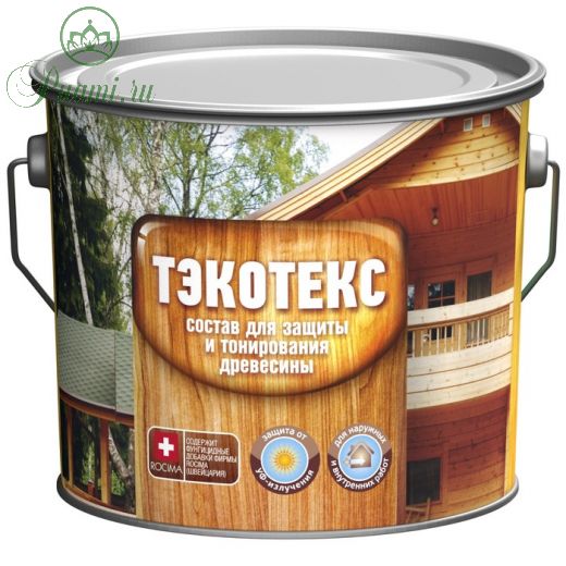 Состав ТЭКОТЕКС для защиты и тонирования древесины тик, банка 0,6 кг