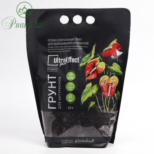 Грунт премиальный для выращивания антуриумов UltraEffect Plus Expert, 3 л