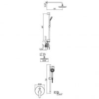 Душевая система с душевой стойкой, верхним и ручным душем Gattoni H2OMIX4000 KTH410/PD схема 2