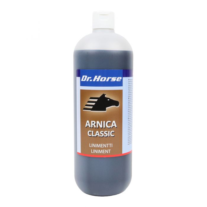 Dr. Horse Arnica Classic. Cлабо согревающий линимент с арникой, 1 и 5 литр. Благотворно влияет на мышцы и сухожилия.