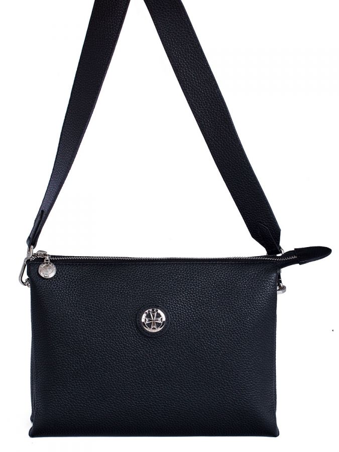Кожаная женская сумка через плечо Narvin 9803-N.Polo Black