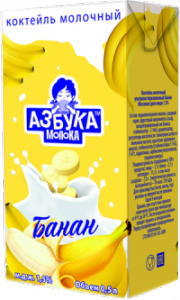 Коктейль молочный АЗБУКА МОЛОКА 500мл Банан