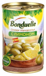 Оливки BONDUELLE 240/260г с лимоном ж/б 12шт