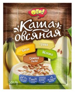 Каша ОГО 50г Овсяная яблоко/банан/груша/семена льна