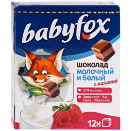 Шоколад BABYFOX 90г Молочный/белый/малина