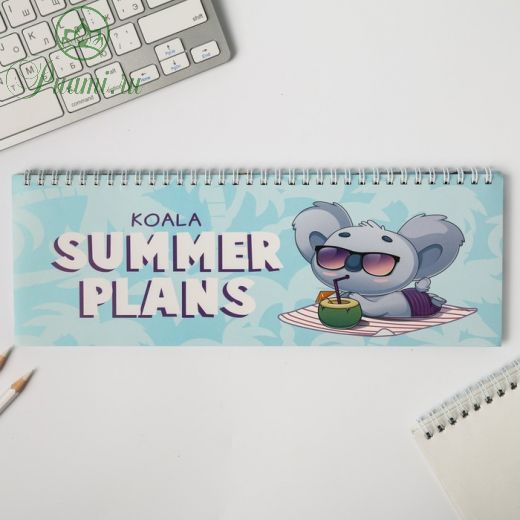 Планинг прямоугольный тонкий картон Koala summer plans