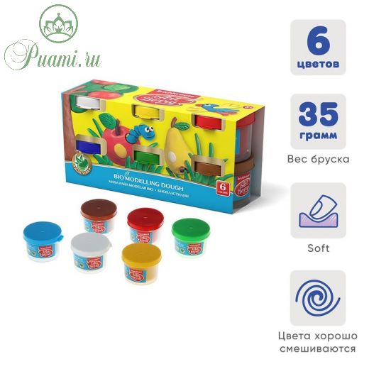 Пластилин на растительной основе, 6 цветов, 210 г, ErichKrause ArtBerry премиум, с Алоэ Вера