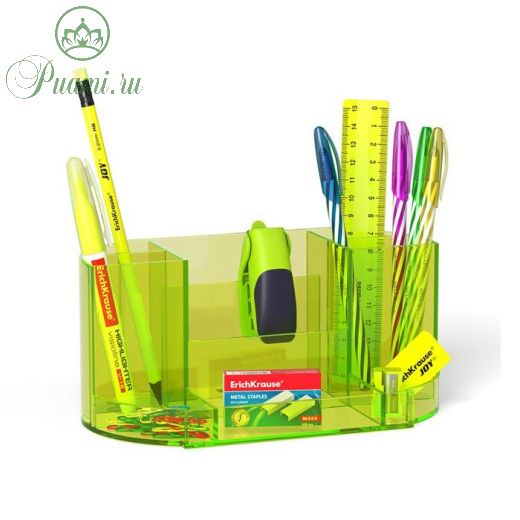 Набор настольный ErichKrause Victoria Neon, 13 предметов, жёлтый