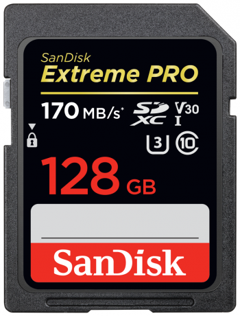 Карта памяти Sandisk Exrteme PRO 128 GB 128 ГБ SDXC Класс 10 UHS-I