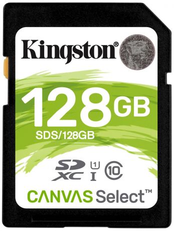 Карта памяти Kingston SDS 128 GB, чтение: 80 MB/s, запись: 10 MB/s