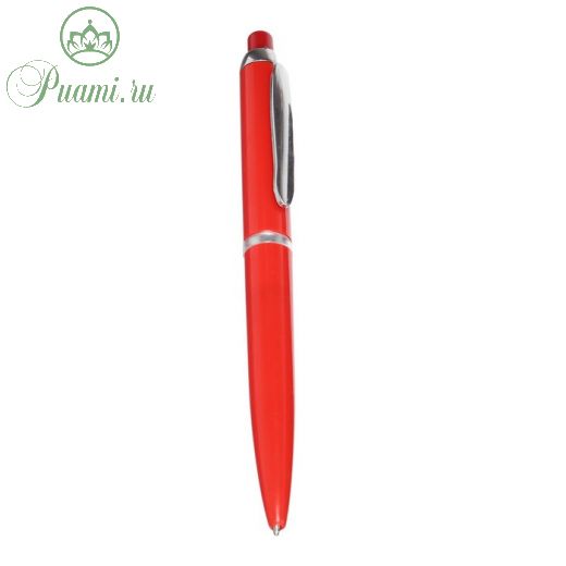 Ручка шариковая автоматическая, 0.5 мм, под логотип, стержень синий, красный корпус