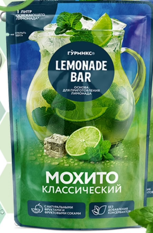 ГУРМИКС Основа для приготовления лимонада МОХИТО классический 150мл