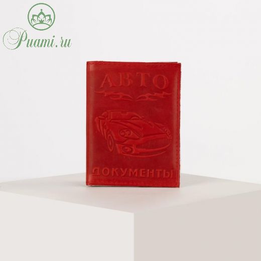 Обложка для автодокументов, цвет красный