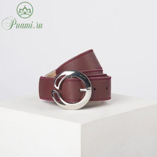 Ремень женский, ширина - 3,8 см, пряжка металл, цвет тёмно-бордовый